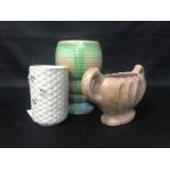 BELLEEK PORCELAIN CUP along with a Buckin stoneware jug,