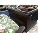 VICTORIAN PINE BLANKET CHEST and occasional table