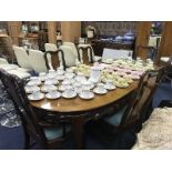 ASIAN DINING SUITE comprising table six chairs and side cabinet