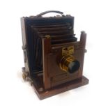 VICTORIAN 'THE STANDARD' PLATE CAMERA BY J. LIZARS with Cooke 6 1/2 x 4 3/4 Lens H.D.