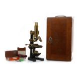 EARLY 20TH CENTURY CARL ZEISS JENA MONOCULAR MICROSCOPE No. 60631, with a2, A no.