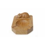 ROBERT 'MOUSEMAN' THOMSON OAK ASHTRAY of rectangular form with canted corners,