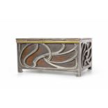 WMF SILVER PLATED TRINKET BOX makers mark to base, circa 1900, of Art Nouveau design,