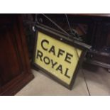 GLASGOW THEATRE ROYAL INTEREST a double sided Cafe Royal hanging sign,