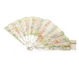 EARLY 20TH CENTURY ART NOUVEAU LADIES FAN the monture of carved shell,