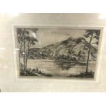 LOT OF FIVE ETCHINGS INCLUDING EXAMPLES BY PRESTON CRIB, ETC along with a pencil sketch,