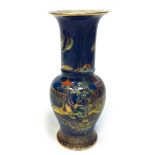 CARLTON WARE 'PAGODA' PATTERN VASE baluster body with trumpet neck,