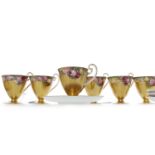 SET OF SIX EARLY 20TH CENTURY ROYAL WORCESTER COFFEE CUPS AND SAUCERS circa 1915,