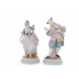 PAIR OF 19TH CENTURY VION & BAURY BISCUIT PORCELAIN FIGURES modelled as a courting couple,