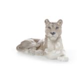 ROYAL COPENHAGEN FIGURE OF A LIONESS model number 804, modelled recumbent,