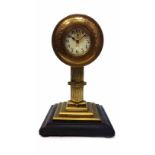 BRASS MANTEL CLOCK IN THE FORM OF A SHIP'S TELEGRAPH by Westclox,