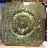 GLASGOW SCHOOL ARTS & CRAFTS BRASS 'WAG-AT-THE-WA' WALL CLOCK in the style of Margaret Gilmour,