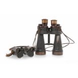 PAIR OF WWII LEITZ WETZLAR KREIGSMARINE BINOCULARS serial number 464196, marked '7 x 50 beh,