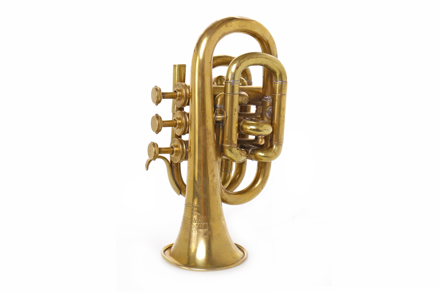 BRASS 'POCKET' TRUMPET BY BESSONS & CO. serial no.