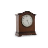 EDWARDIAN MANTEL CLOCK Swiss made movement, white enamel dial with Roman numerals,