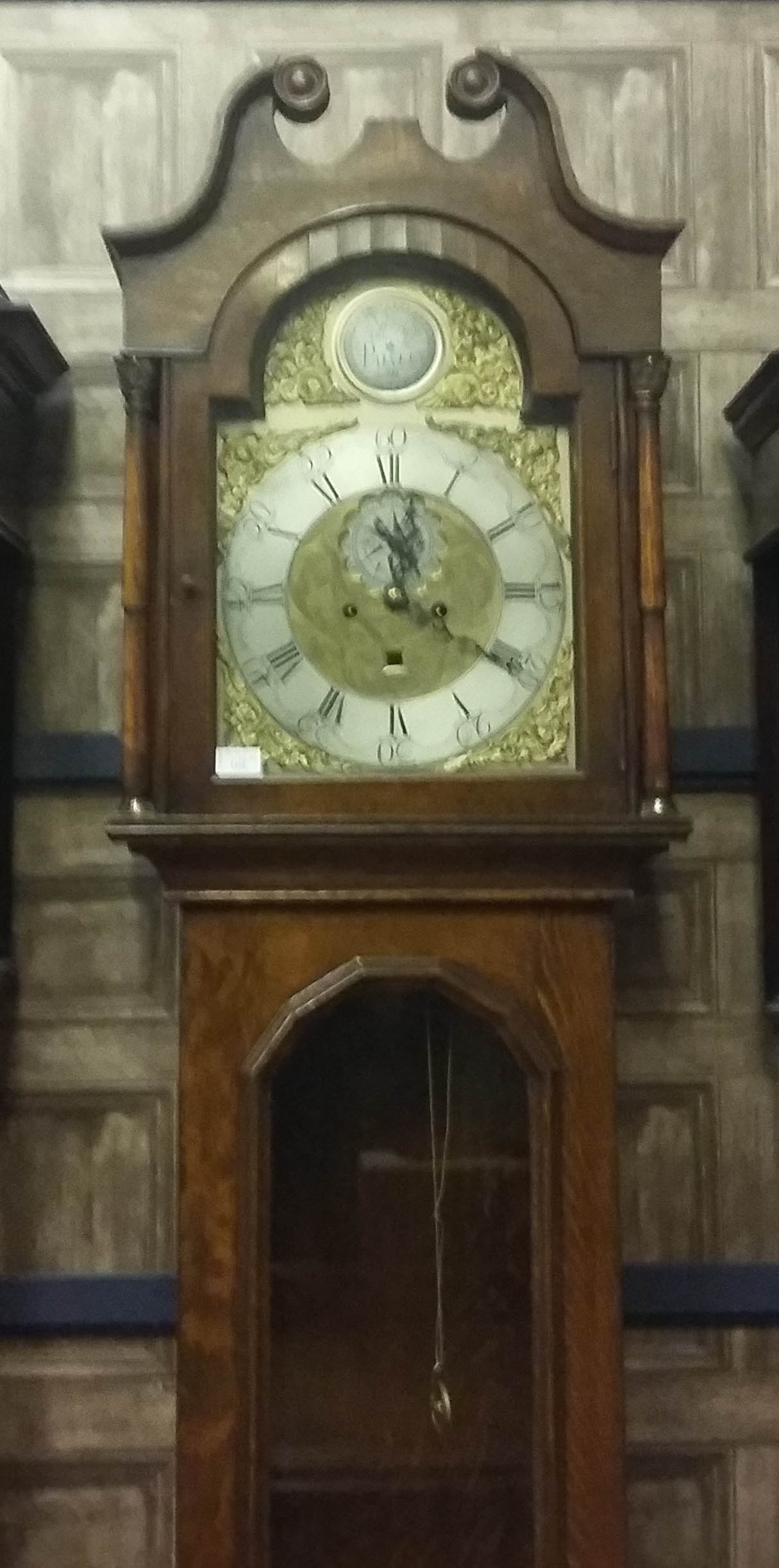 SCOTTISH LONGCASE CLOCK by Matthew Wylie, the pillared hood with broken swan neck pediment,