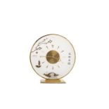 JAEGER LE COULTRE CHINOISERIE DESK CLOCK numbered 2367 to back plate, 8 day movement,