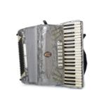 CRUCIANELLI PIANO ACCORDIAN grey marbled finish, 24 keys and 120 buttons,