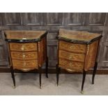 PAIR OF KINGWOOD AND GILTMETAL MOUNTED BEDSIDE CHEST of Louis XV design,
