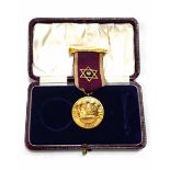 NINE CARAT GOLD ROYAL ARCH CHAPTER MASONIC MEDAL presented to M.E. Comp.