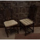 SET OF EIGHT GILDED WALNUT HIGH BACK SINGLE CHAIRS OF RESTORATION DESIGN the top rail and apron