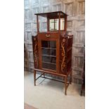 ATTRACTIVE GLASGOW SCHOOL MAHOGANY MUSIC CABINET of transitional Art Nouveau/Arts & Crafts design,