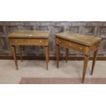 PAIR OF KINGWOOD OBLONG SIDE TABLES of Louis XVI design,