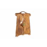 GLASGOW SCHOOL BEATEN COPPER FIRE SCREEN of shaped rectangular form,