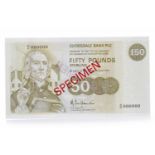 SPECIMEN CLYDESDALE BANK £50 FIFTY POUNDS NOTE DATED 3RD SEPTEMBER 1989 serial no.