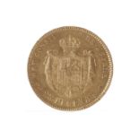 SPANISH GOLD 25 PESETAS COIN DATED 1880
