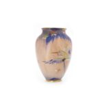 CARLTONWARE 'SKETCHING BIRD' PATTERN VASE of oviform with flared rim,