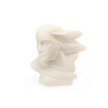 LARGO DELLE PORTE CARRARA MARBLE BUST - THE WIND modelled as a female bust looking to the right,