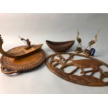 A LOT OF INDIAN WOOD CARVED ITEMS
