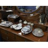 A LOT OF SILVER PLATED ITEMS