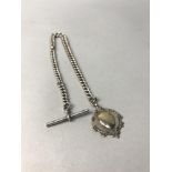 A SILVER ALBERT CHAIN