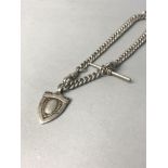 A SILVER ALBERT CHAIN