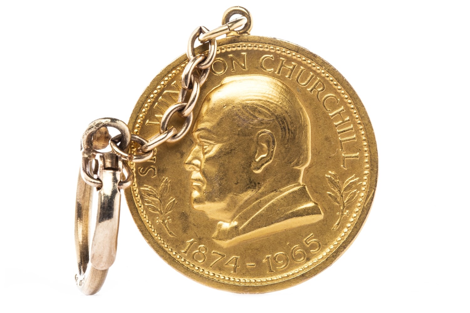 A WINSTON CHURCHILL COMMEMORATIVE GOLD MEDAL - Image 2 of 2