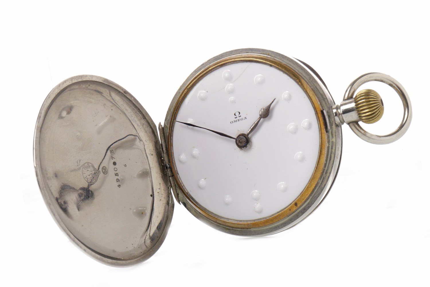 AN EARLY OMEGA BRAILLE POCKET WATCH