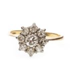 A DIAMOND CLUSTER RING