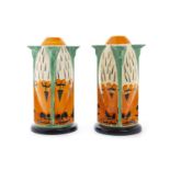 A PAIR OF MYOTT & SONS ART DECO VASES