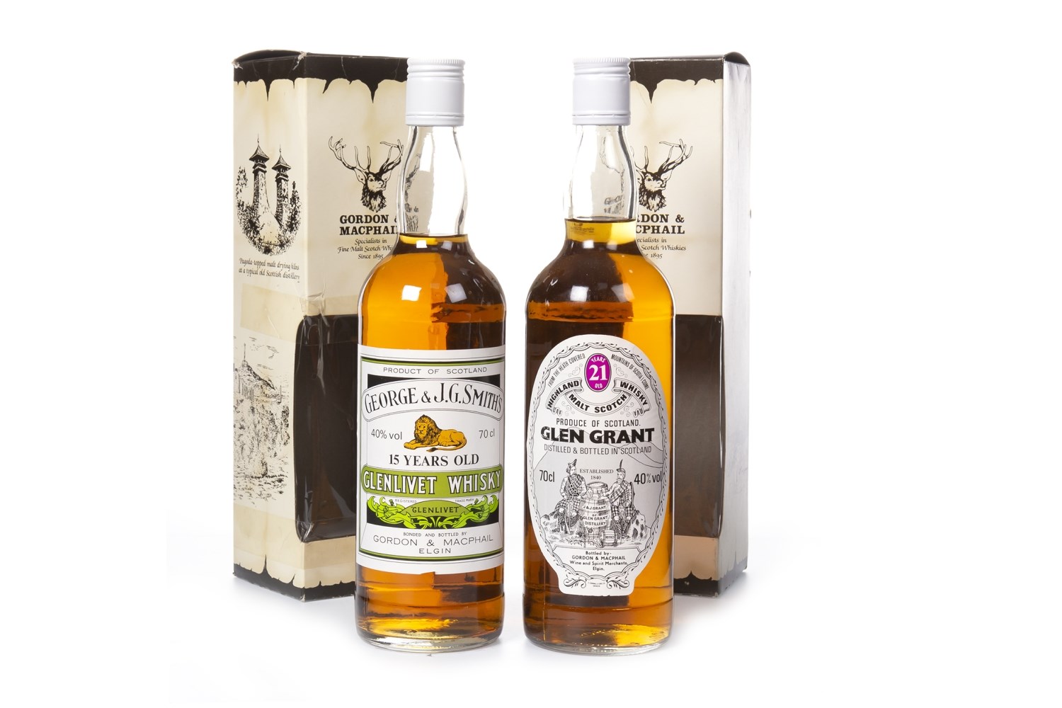 GLEN GRANT 21 YEARS OLD & GLENLIVET 15 YEARS OLD