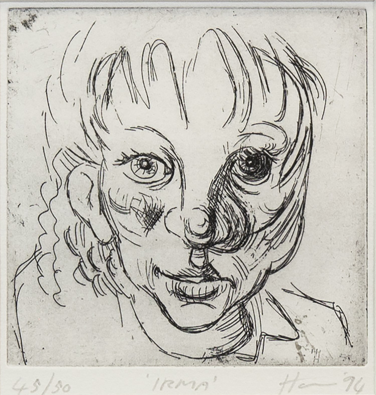 IRMA, A LIMITED EDITION DRYPOINT BY PETER HOWSON