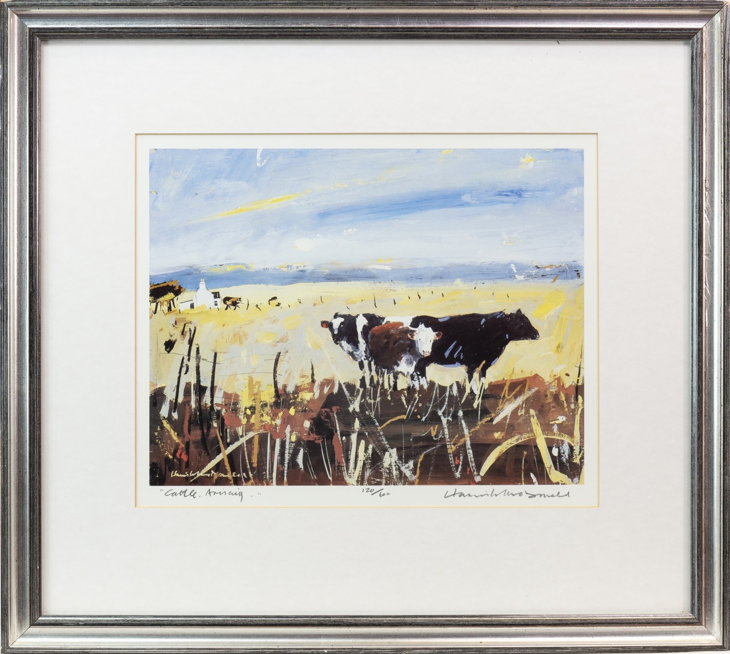 CATTLE, ARISAIG, A LIMITED EDITION LITHOGRAPHIC PRINT BY HAMISH MACDONALD - Image 2 of 2