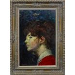 THE PORTRAIT OF ELSA, AN OIL ON BOARD BY GEOFFREY SQUIRE