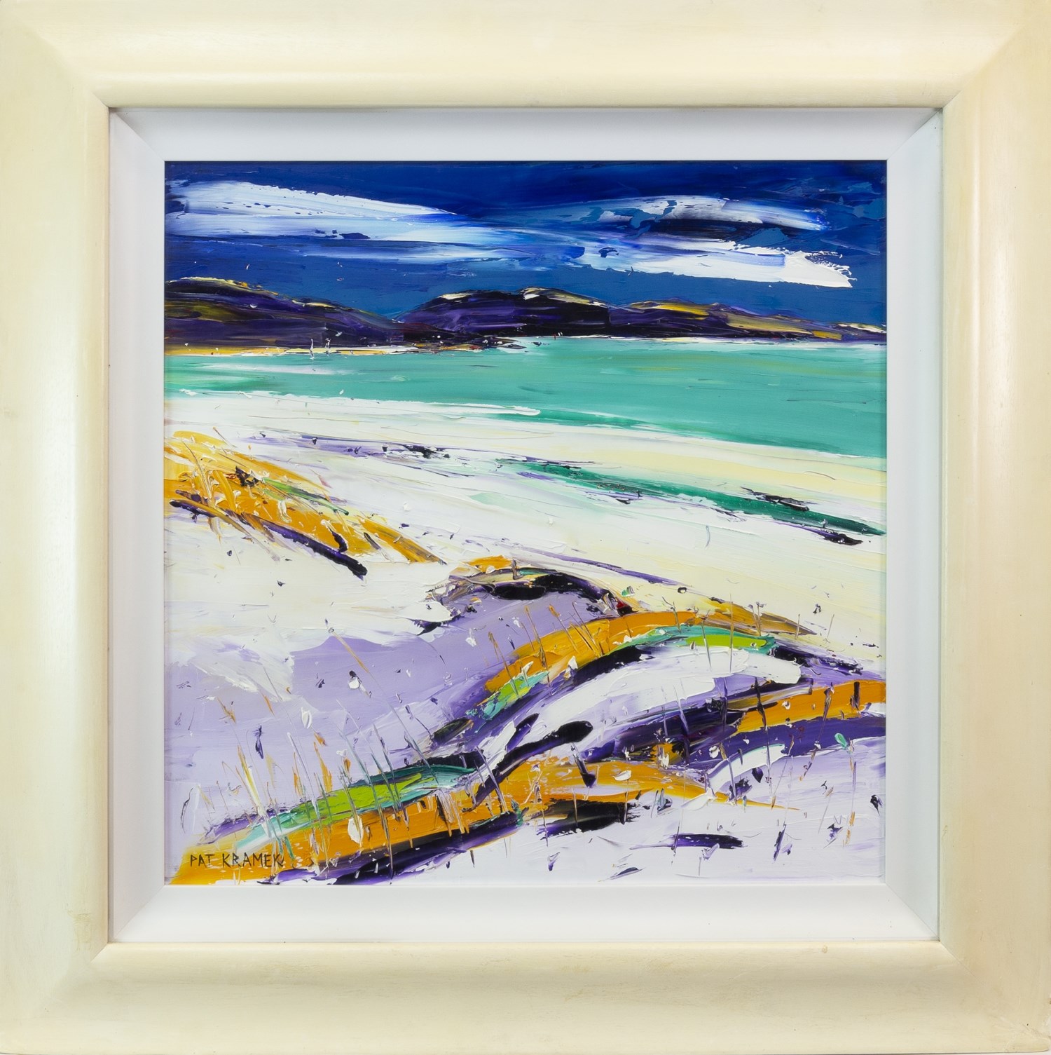 SANDS OF JURA, AN OIL ON BOARD BY PAT KRAMEK