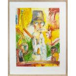 THE MAGICIAN, AN OUTSTANDING WATERCOLOUR ON PAPER BY JOHN BELLANY