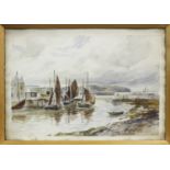 HARBOUR SCENE II, A WATERCOLOUR BY ALEXANDER BALLINGALL