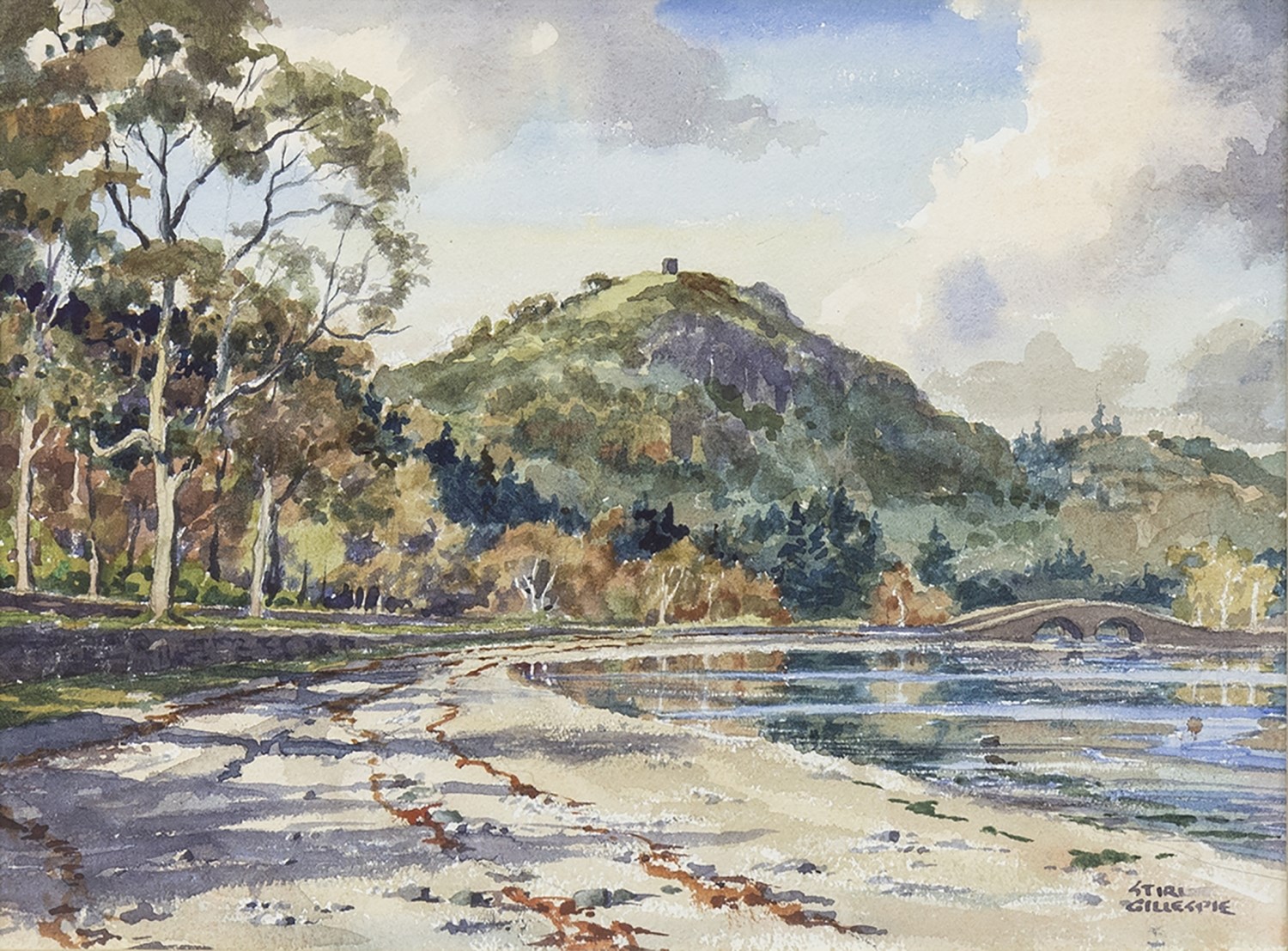 INVERARY BRIDGE, A WATERCOLOUR BY STIRLING GILLESPIE