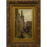 OLD HOUSES AT METHILL, AN OIL ON CANVAS BY SIR JAMES LAWTON WINGATE
