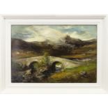 HIGHLAND LANDSCAPE, AN OIL ON CANVAS BY PETER WISHART